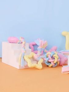 các loại Đồ chơi banh gai / xương/ cây gậy màu pastel cho chó mèo - T3 PETS SHOP