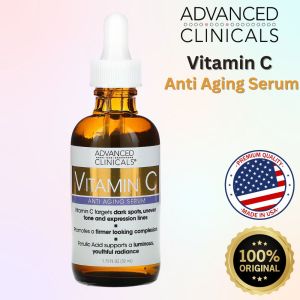 Advanced Clinicals Vitamin C Brightening Serum (52ml) Eye Serum For Face With Glycolic Acid + Lactic Acid | Face Moisturizer For Improving Look Of Dark Spots & Uneven Complexion