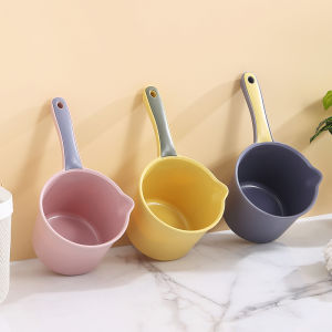 Large Plastic Kitchen Water Spoon with Long Handle for Home Use Creative Deep Basin Water Scoop for Washing Hair And Cooking