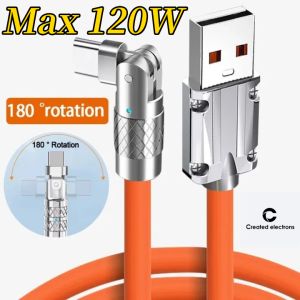 120W Type C Kabel Data Fast Charging 180 Derajat Kabel USB Super Cepat Gaming Cable