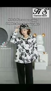 hs*40041*New elegant Design collar longsleeve womens fashion casual