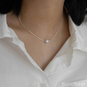 Retro French Style Bolobolo Pearl Necklace for Women Designer Unique Lockbone Chain Stylish Light Luxury Neck Jewelry