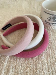 [Hhbaby kr] ที่คาดผมฟองน้ำด้านบนแบบสูงสีชมพูพันทอง Miu ที่คาดผมแนววินเทจแมตช์ชุดง่ายที่คาดผม