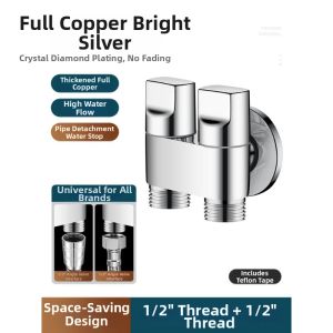 WEVOLA | High Flow Brass Angle Valve One In Two Out Dual Control Water Distribution Valve