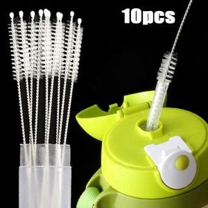 1/10 chiếc máy làm sạch bàn chải cọ bình sữa không gỉ uốn tóc mềm Ống ThủY Tinh hút cọ vệ sinh bé trẻ em tay cầm dài bàn chải cọ chai tái sử dụng