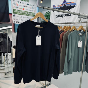 Comfortable Pure Cotton Long Sleeve round Neck T-Shirt Mens Basic Versatile Washed Combed Cotton Solid Color Base Shirt