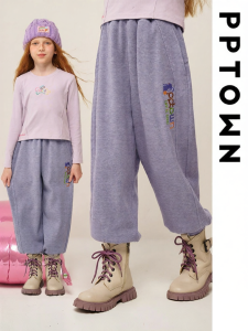 PPTOWN | Fleece-lined Thickening Sweatpants for Girls