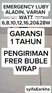 LAMPU AC DC BOHLAM EMERGENCY / LAMPU DARURAT LUBY ALADIN 6W 8W 10W 12W 16W 20W 28W