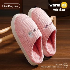 Dép Đi Trong Nhà Mùa Đông Dày Dặn Ấm Áp Cho Nữ Dép Đi Trong Nhà Bằng Vải Cotton Chống Trượt Cho Phụ Nữ Sau Sinh