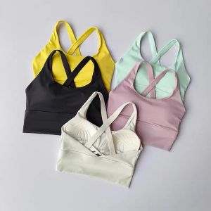High-Intensity Sports Bra One-Piece Running Yoga Innerwear Quick-Dry Breathable Gathered Backless Design Nylon Fabric