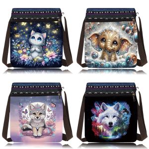 1pc/ set of DIY animal diamond art handbag canvas shoulder bag and strap owl diamond painting crossbody bag