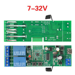 AC/DC 7-32V eWelink APP 2-channel Bluetooth WIFI relay switch module RF version 433MHz RF remote control Type C 5V interface