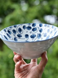 Bát Mì Gốm Jingdezhen Phong Cách Nhật Bản 75 Inch Underglaze彩 Sơn斗笠 Bát Dùng Cho Gia Đình Mì Ăn Liền Ramen