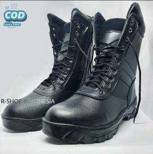 TERBARU!!! Sepatu PDL TNI Polri Tentara Polisi Safety Pria Boots Tinggi PU Leather BAYAR DI TEMPAT