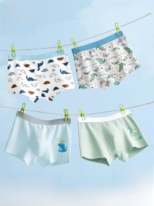 MiiOW | Childrens Cotton Underwear Antibacterial Flat Angle Pants Soft Elastic Fibers Suitable For Boys Ages 1-13 Comfortable Briefs