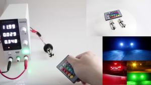 KEVANLY | 2pcs RGB Signal Lamp LED 1157 27SMD Flashing Light Warning Taillights Reverse Brake Light DRL Bulbs with Remote Controller 12V