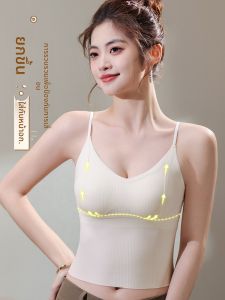 MiiOW | เสื้อกั๊กสีดำแบบมีแผ่นเสริมหน้าอก สายเดี่ยว ชุดชั้นในแบบสวมใส่สบาย ดีไซน์เซ็กซี่ ดีไซน์หลังสวยงาม เสื้อชั้นในแบบสวมใส่สบาย