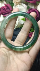 Green Strawberry Starlight Quartz Bangle 57mm+- 绿草莓千层星光水晶手镯 57mm+-