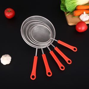 Strainer Red Handle Stainless Steel Salaan stainless for frying kitchen Food Strainer
