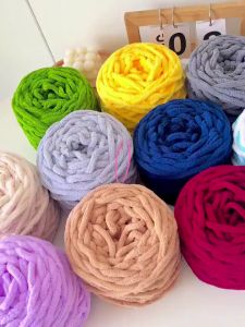 100g เส้นด้ายหนาถักเส้นด้ายน้ำแข็ง ลูกบอลไหมพรมหลากสี DIY ผ้าพันคอเสื้อกันหนาว ทำด้วยมือ