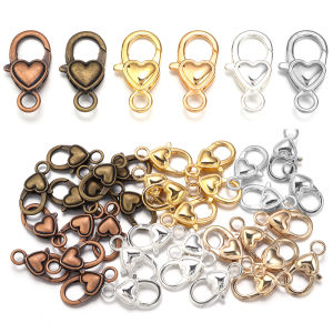 10pcs/lot 26x14mm Zinc Alloy Heart Shape Lobster Clasps Keychain Clasps Lobster Clasp Hook For Jewelry Making Necklace Bracelet