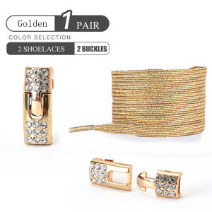 No Tie Shoe Laces Diamond Buckle Elastic Laces Shoelaces Pearl Light Colorful Fashion Without Ties Laces Sneaker Kids Adult