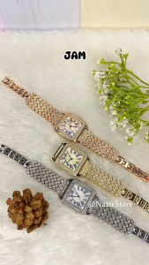 Jam Tangan Wanita Diamond Permata Mewah Bercahaya Asli Tahan Air Titanium Stainless Steel Anti Karat New Model Terbaru Quartz Analog Quality Premium Original Tren Kekinian Korea Style Cewek Remaja Dewasa Aksesoris Arloji Woman Watches -JWT-07