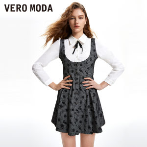 Vero Moda | Autumn New Age-Defying A-Line Contrast Panel Effect Long-Sleeve Floral Jacquard Dress