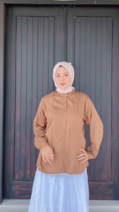 KEMEJA WANITA BREEZE ll BLOUSE WANITA OROGINAL RAYON TWILL POLOS LENGAN PANJANG ll Loose Blouse Fit Hijab Friendly