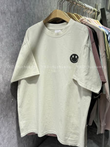 Japanese-Style Retro Smiley Face Print Short-Sleeved T-shirt Female Summer Stylish Pure Cotton Half Sleeve T-shirt Loose Student Top