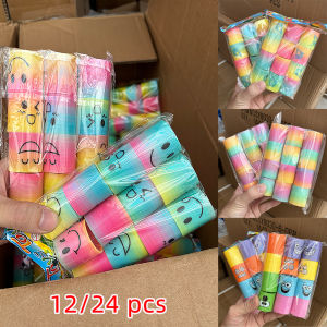 12/24Pcs Rainbow Magic Springs Circle Toys Kids Birthday Party Favors Guests Giveaway Small Gifts Pinata Fillers Flexible Funny