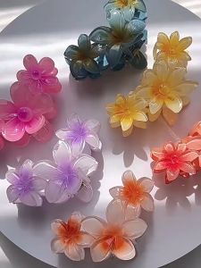 ELMORA | JP1879 Jepit Rambut Kamboja Jejer 3 Triplet Summer Bali Hairclaw Akrilik Aksesoris Korea