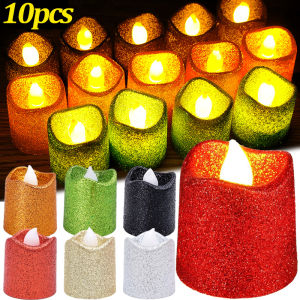 10/4/1Pcs LED Candles Flameless Glitter Tea Light Creative Wave Fairy Lamp Home Wedding Party Christmas Decoration