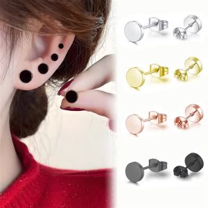 Bông Tai Nam Nữ Bằng Thép Titan Kiểu Dáng Cổ Điển Tròn Phong Cách Punk Chất Liệu Thép Không Gỉ Phụ Kiện Trang Sức Dành Cho Nam Và Nữ