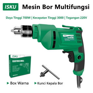 ISKU mesin bor tangan listrik bor/electric drill bolak-balik 700w mata bor 1.5-10mm bisa drill beton tembok metal kayu