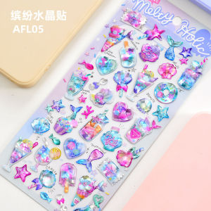 Shiny Laser Crystal Stickers 3D Gold Drip Glue Childrens Scrapbooking Guka Water Cup Adhesive Pictures Animal Shape Toys