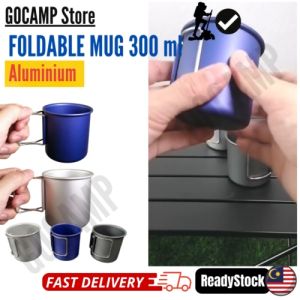 Outdoor 300ML Camping Hiking Mug Water Coffee Tea Cup with Foldable Handles 9609 Aluminium Lightweight Tableware