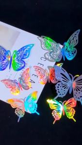ZEO 12 Pcs/Set Creative Hollow Butterfly DIY Art Home Wall Decor Wedding Birthday Decoration