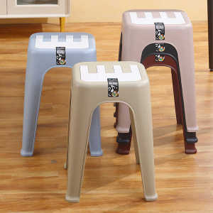 Thickened Plastic High Stool Adult Dining Chair Bathroom Anti-slip Simple Nordic Table Stool Home Use Casual Furniture