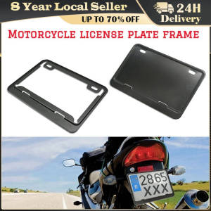 Motorcycle License Plate Frame Universal Rustproof 2 Hole Motorbike Front Rear License Plate Holder Protective Cover Replacement