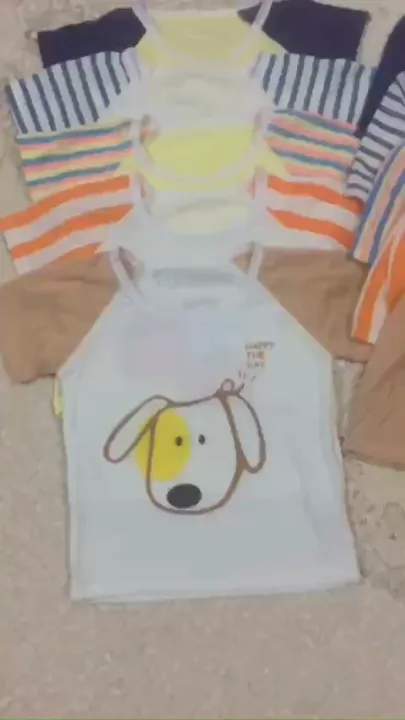 Set 5 bộ đồ hè cotton cúc vai cho bé yêu