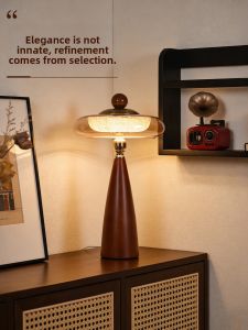 HAOXIANGJIA | Solid Wood Vintage Luxurious Ambiance Table Lamp