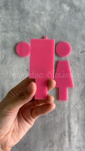 ป้ายห้องน้ำชายหญิงสีชมพู ป้ายห้องนำ้ชายหญิง น่ารัก สดใส นูนมีมิติ สไตล์โมเดิร์น มินิมอลDesignfac