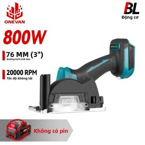 Máy Mài Góc Không Dây ONEVAN 800W 76mm Động Cơ Không Chổi Than Cầm Tay Dùng Cho Gỗ & Kim Loại Tương Thích Với Pin Makita