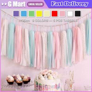 LazTop Seller: 9 Color Tissue Tassel Garland - DIY Party Supplies & Wedding Bunting Decor