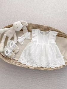 ชุดเดรสแขนบานสำหรับเด็กผู้หญิงฤดูร้อนปี 2024 ชุดเด็กผู้หญิงสไตล์ป่าพร้อมหมวกและเข็มขัด ชุดเด็กผู้หญิงสไตล์ลำลอง