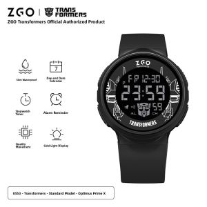 ZGOx Transformers Kids Watch Digital Display Waterproof Rubber Band Boys Watch Only Telling Time Student Teenage Sports Watch