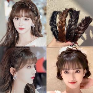 Korean New Braided Wig Headband Non-slip Toothed Twist Hairband For Woman Sweet Hair Accessories
