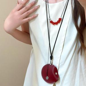 สร้อยคอแบบยาวปานกลางสำหรับผู้หญิง สร้อยคอแบบลำลอง กระเป๋าใส่เหรียญ สร้อยคอแบบลำลอง เครื่องประดับแฟชั่น เครื่องประดับแฟชั่น
