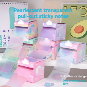 Transparent Pearlescent Pull Out Sticky Notes Morandi Lndex Stickers Notepads For Students Small Note Stickers For Marking